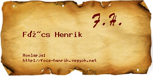 Föcs Henrik névjegykártya